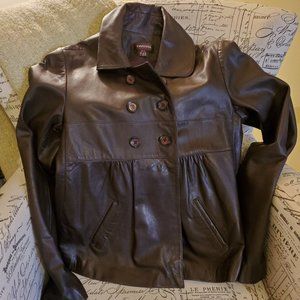 Dark brown Danier leather jacket (XS)